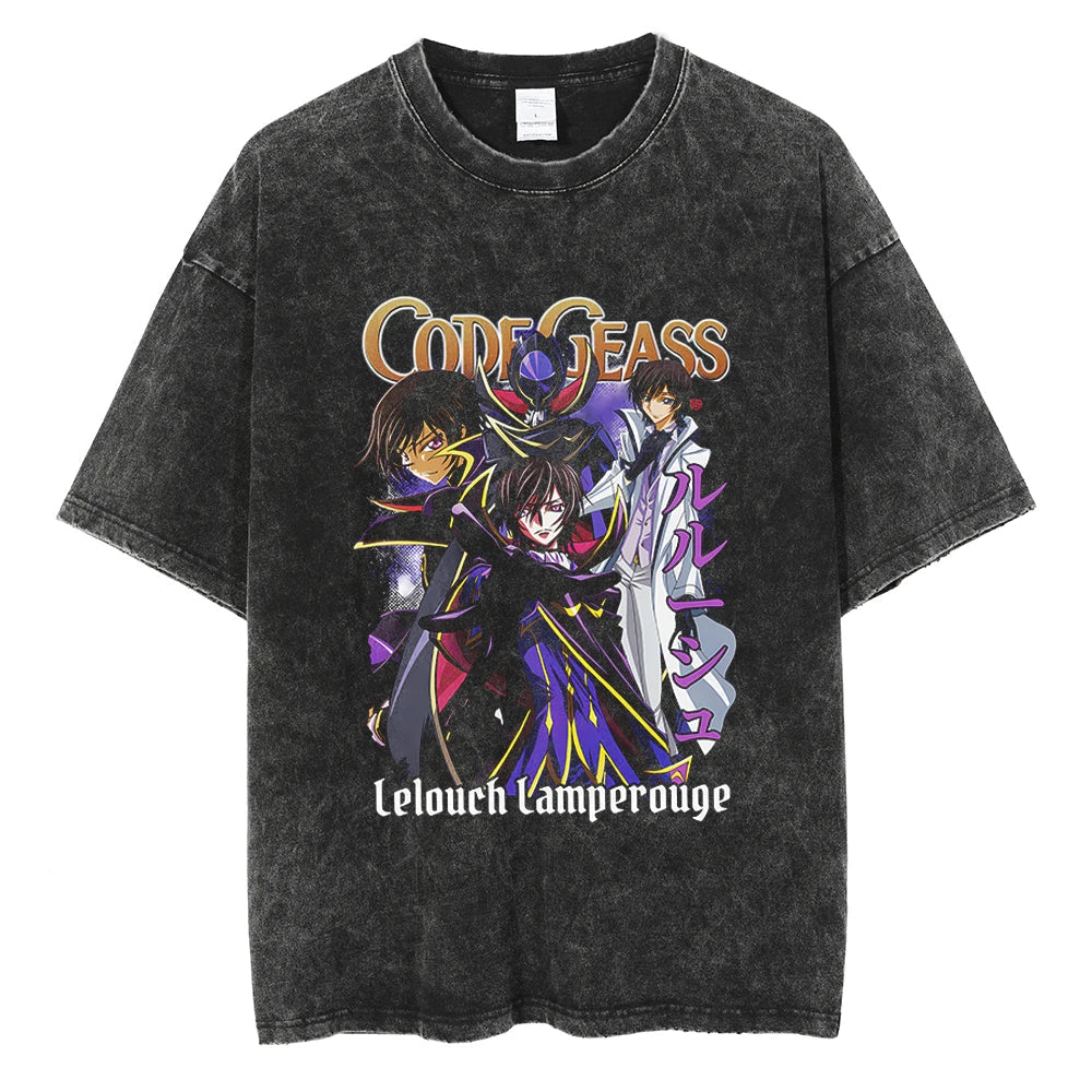 Code Geass Lelouch Zero's Dark Crusade Oversized Vintage T-Shirt