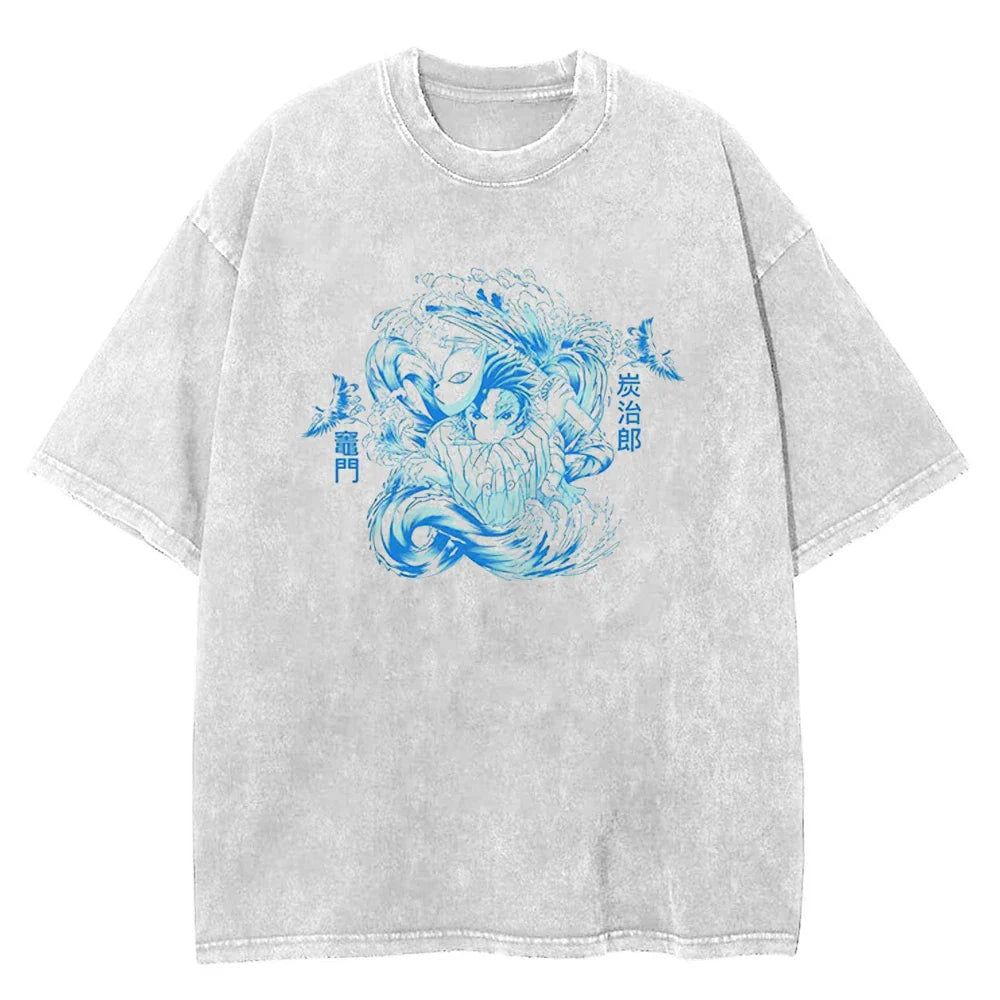 Demon Slayer Tanjiro's Journey Oversized Vintage T-Shirt