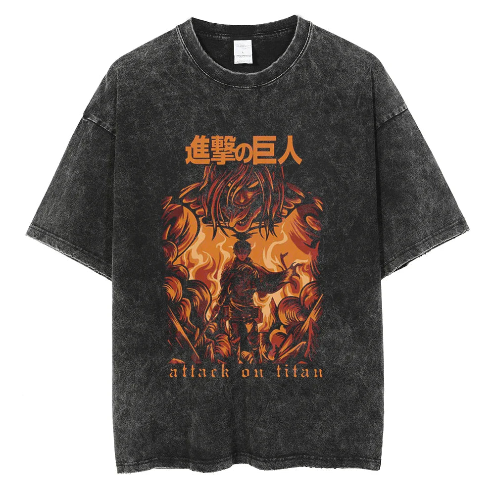 Attack on Titan Eren's Rage Oversized Vintage T-Shirt