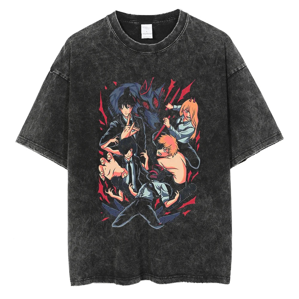 Chainsaw Man Devil Hunter Team Vintage T-Shirt