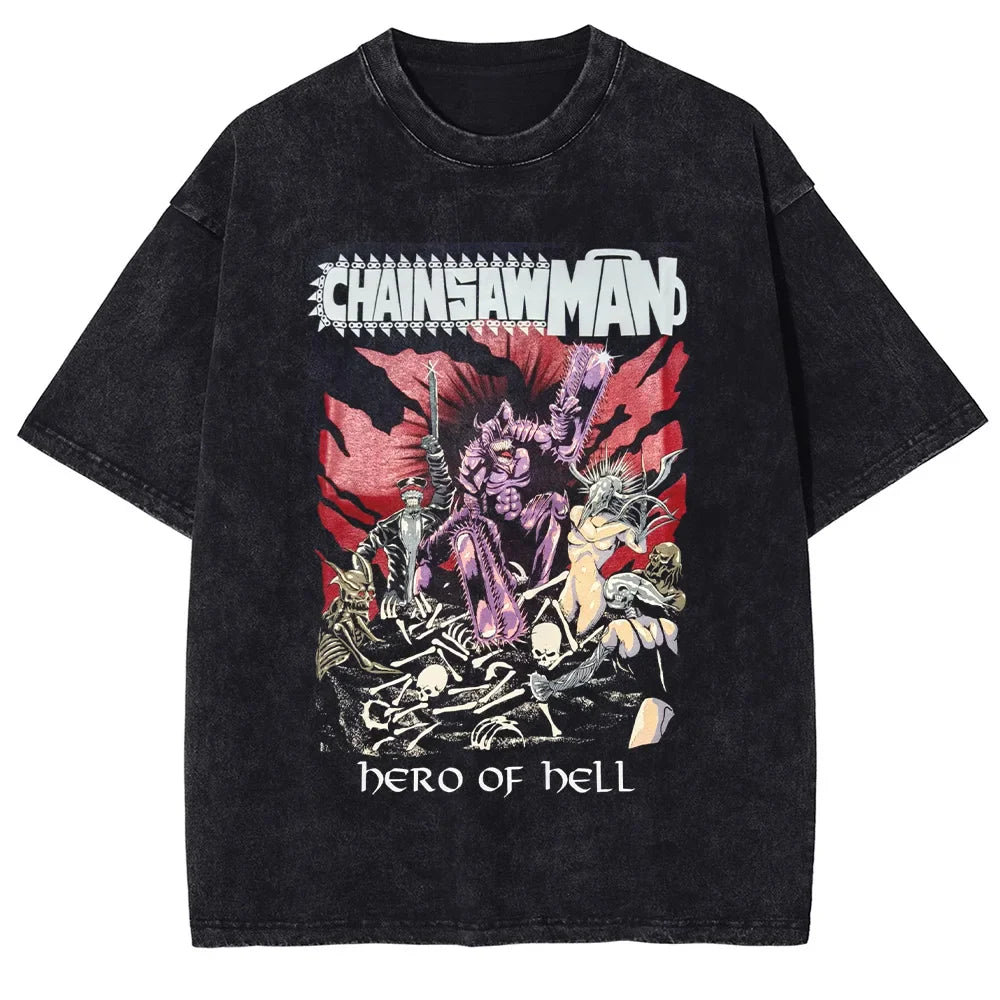 Chainsaw Man Devil's Rage Oversized Vintage T-Shirt
