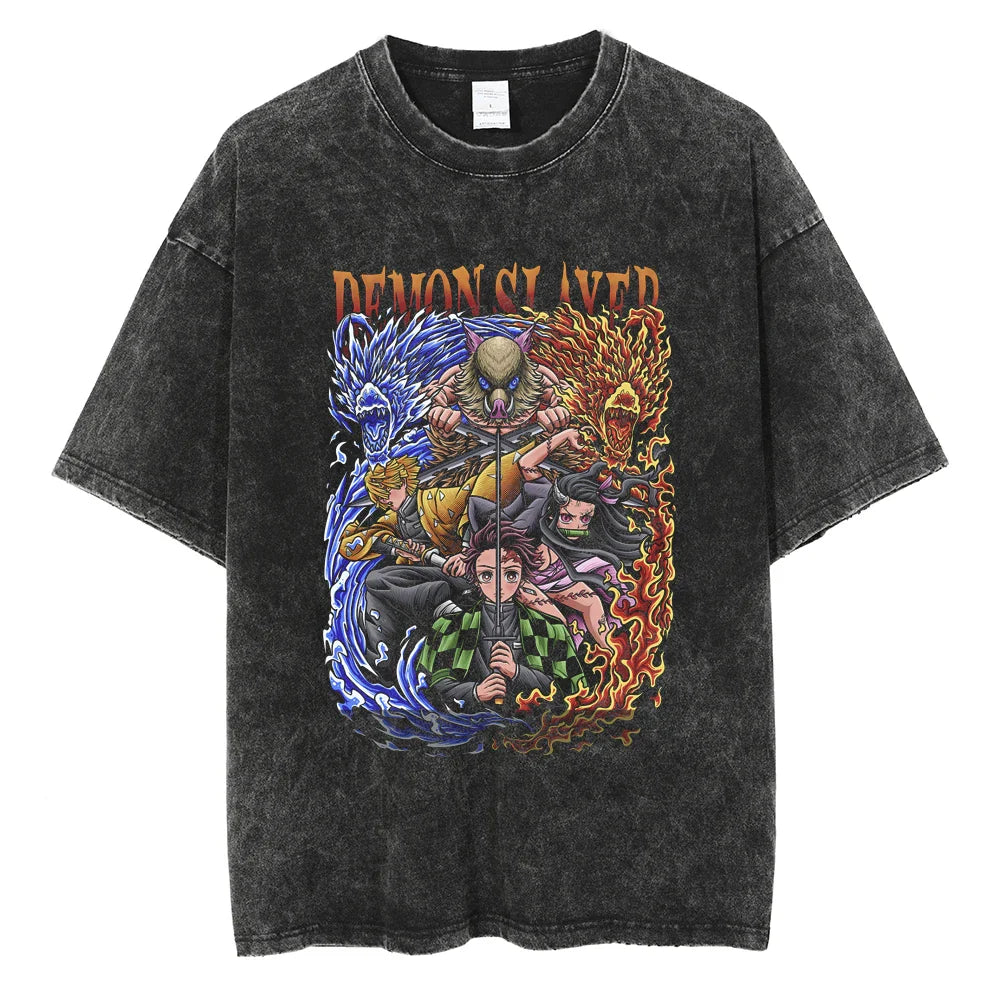 Demon Slayer The Demon-Slaying Squad Oversized Vintage T-Shirt