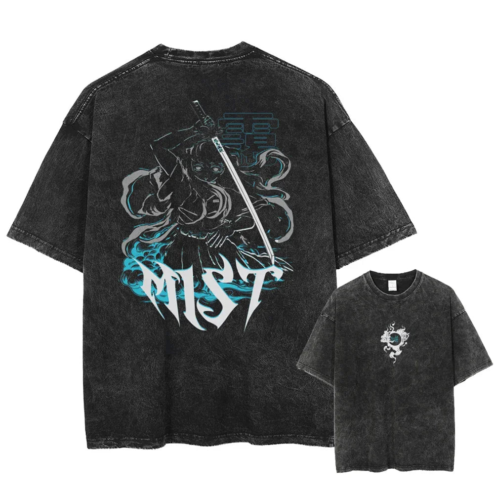Demon Slayer Muichiro Ethereal Mist Oversized Vintage T-Shirt