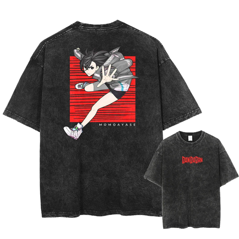 Dandadan Momo's Power Oversized Vintage T-Shirt
