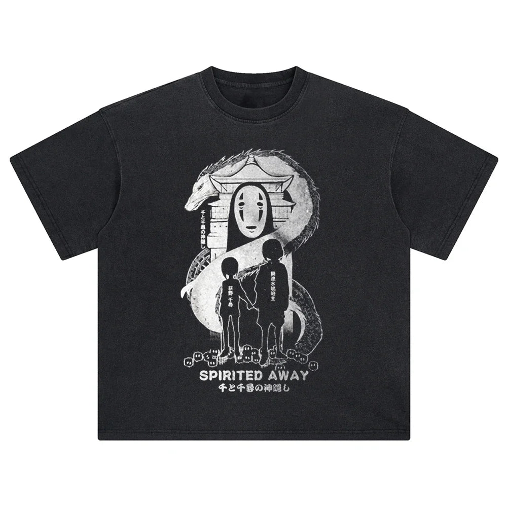 Spirited Away Character Collage Oversized Vintage Shirt