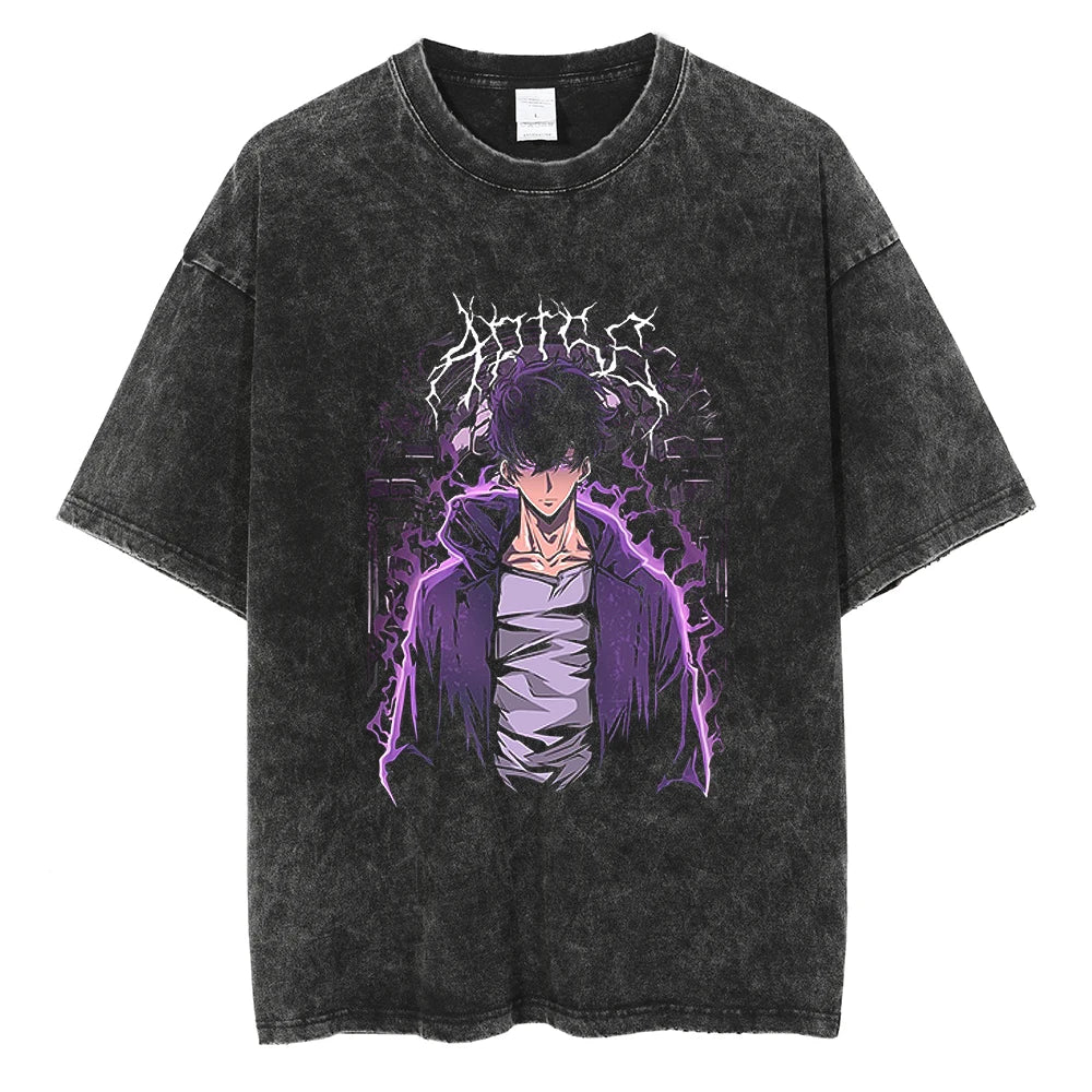 Solo Leveling Hunter's Rise Oversized Vintage T-Shirt