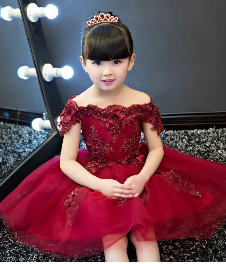 Flower Pattern Dress For Girls